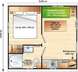 Plan du mobil-home Astria.