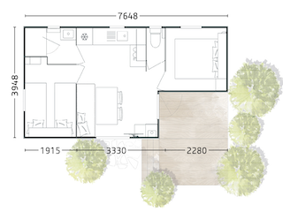 Plan du mobil-home Bergame.