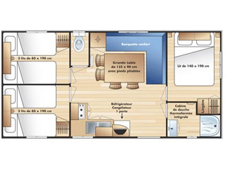 Plan du mobil-home Titania.